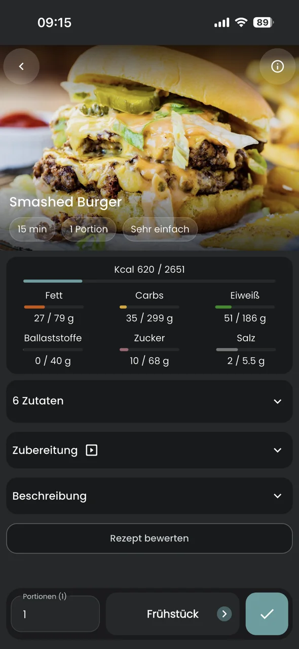 Nährwerte pro Rezept