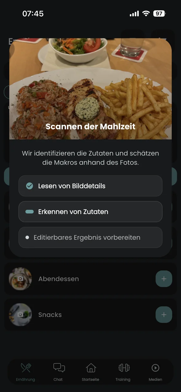 KI Mahlzeit-Scan — der Gamechanger