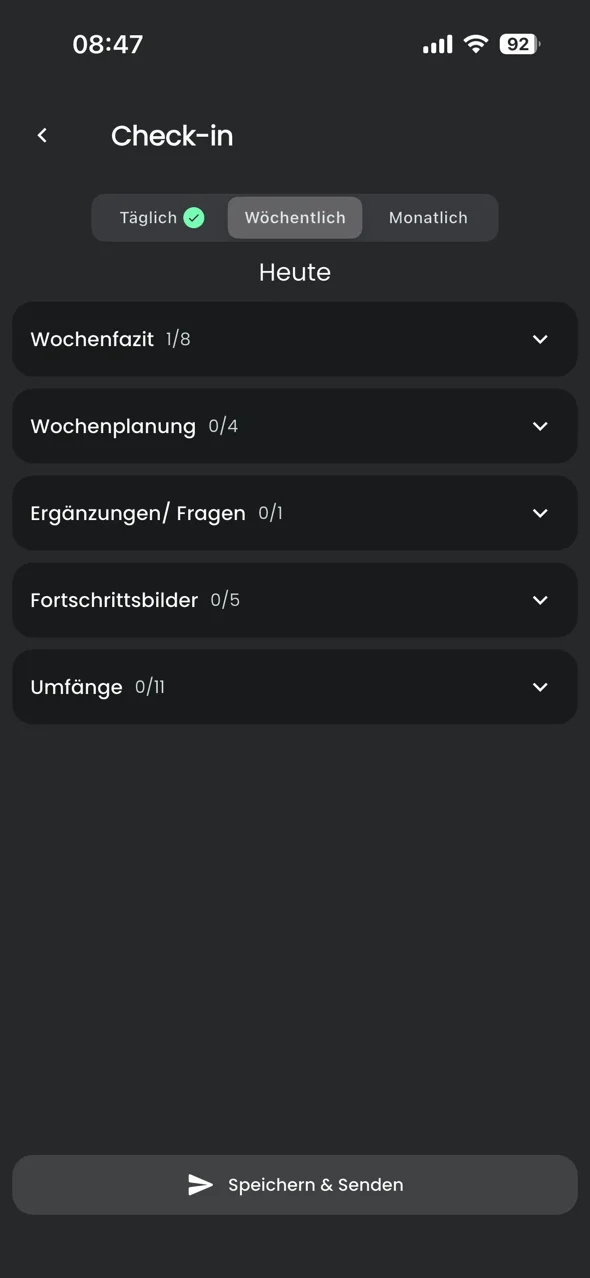 Wöchentlicher Check-in